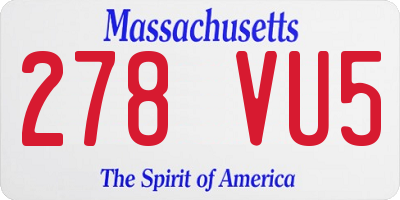 MA license plate 278VU5