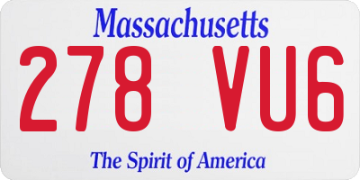 MA license plate 278VU6