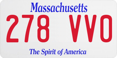 MA license plate 278VV0