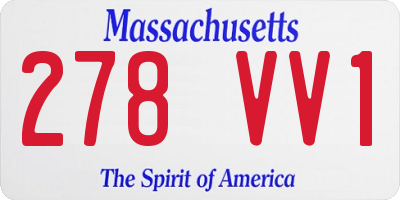 MA license plate 278VV1
