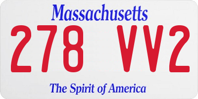 MA license plate 278VV2