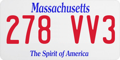 MA license plate 278VV3