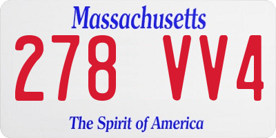 MA license plate 278VV4