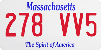 MA license plate 278VV5
