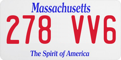 MA license plate 278VV6