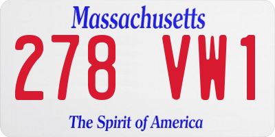 MA license plate 278VW1