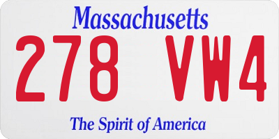 MA license plate 278VW4