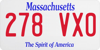 MA license plate 278VX0