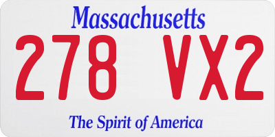 MA license plate 278VX2