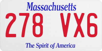 MA license plate 278VX6