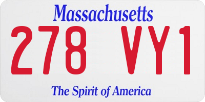 MA license plate 278VY1