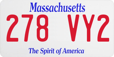 MA license plate 278VY2