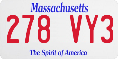 MA license plate 278VY3
