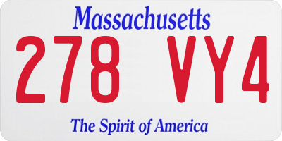 MA license plate 278VY4