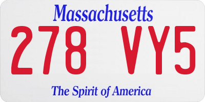 MA license plate 278VY5