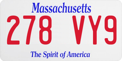 MA license plate 278VY9