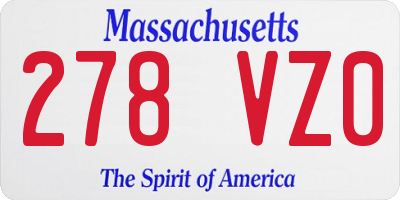 MA license plate 278VZ0