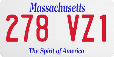 MA license plate 278VZ1