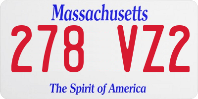 MA license plate 278VZ2