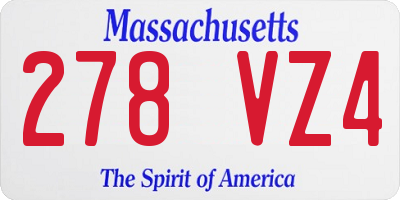 MA license plate 278VZ4