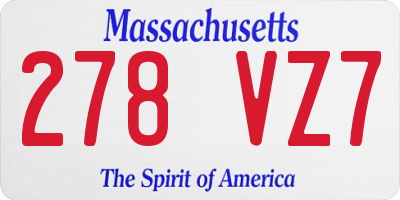 MA license plate 278VZ7