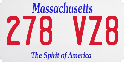 MA license plate 278VZ8