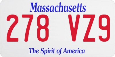 MA license plate 278VZ9