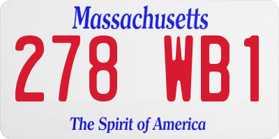 MA license plate 278WB1