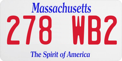 MA license plate 278WB2