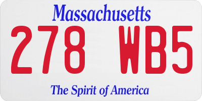 MA license plate 278WB5