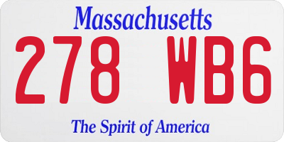 MA license plate 278WB6