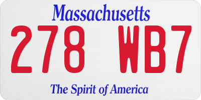 MA license plate 278WB7