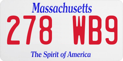 MA license plate 278WB9