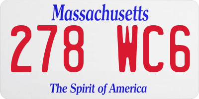 MA license plate 278WC6