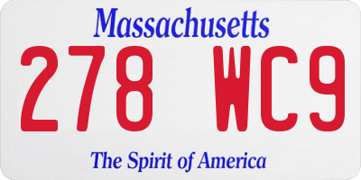 MA license plate 278WC9