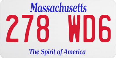 MA license plate 278WD6