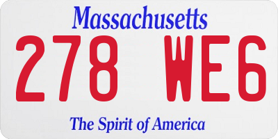 MA license plate 278WE6
