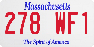 MA license plate 278WF1