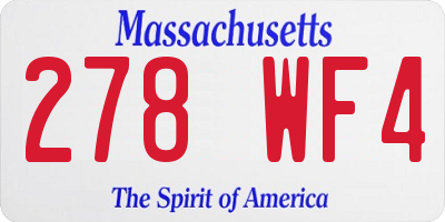 MA license plate 278WF4