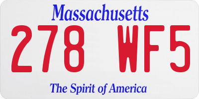 MA license plate 278WF5