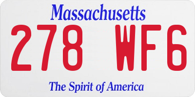 MA license plate 278WF6