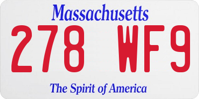 MA license plate 278WF9