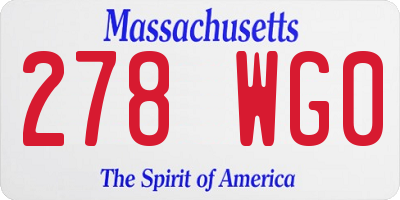 MA license plate 278WG0