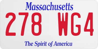 MA license plate 278WG4