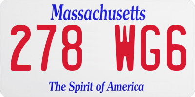 MA license plate 278WG6