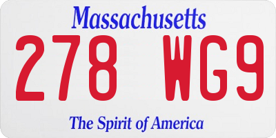 MA license plate 278WG9