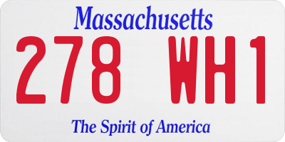MA license plate 278WH1