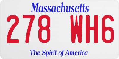 MA license plate 278WH6