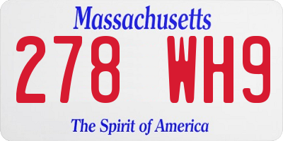 MA license plate 278WH9