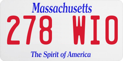 MA license plate 278WI0